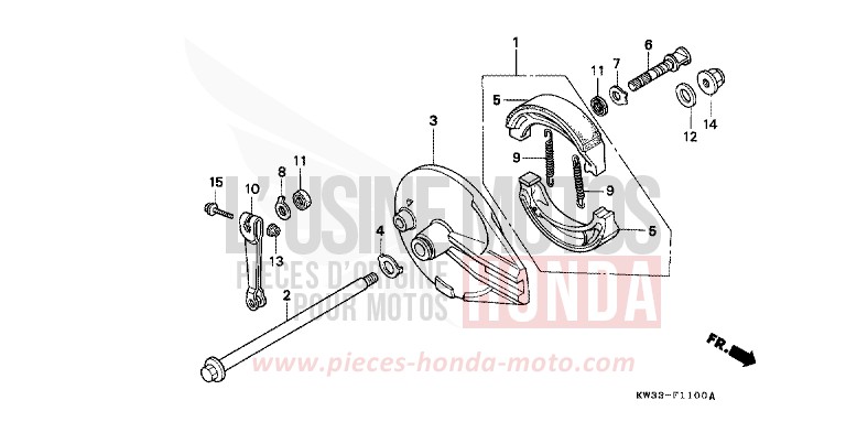 BREMSPLATTE, HINTEN von Dominator 250 FIGHTING RED (R134) von 1990